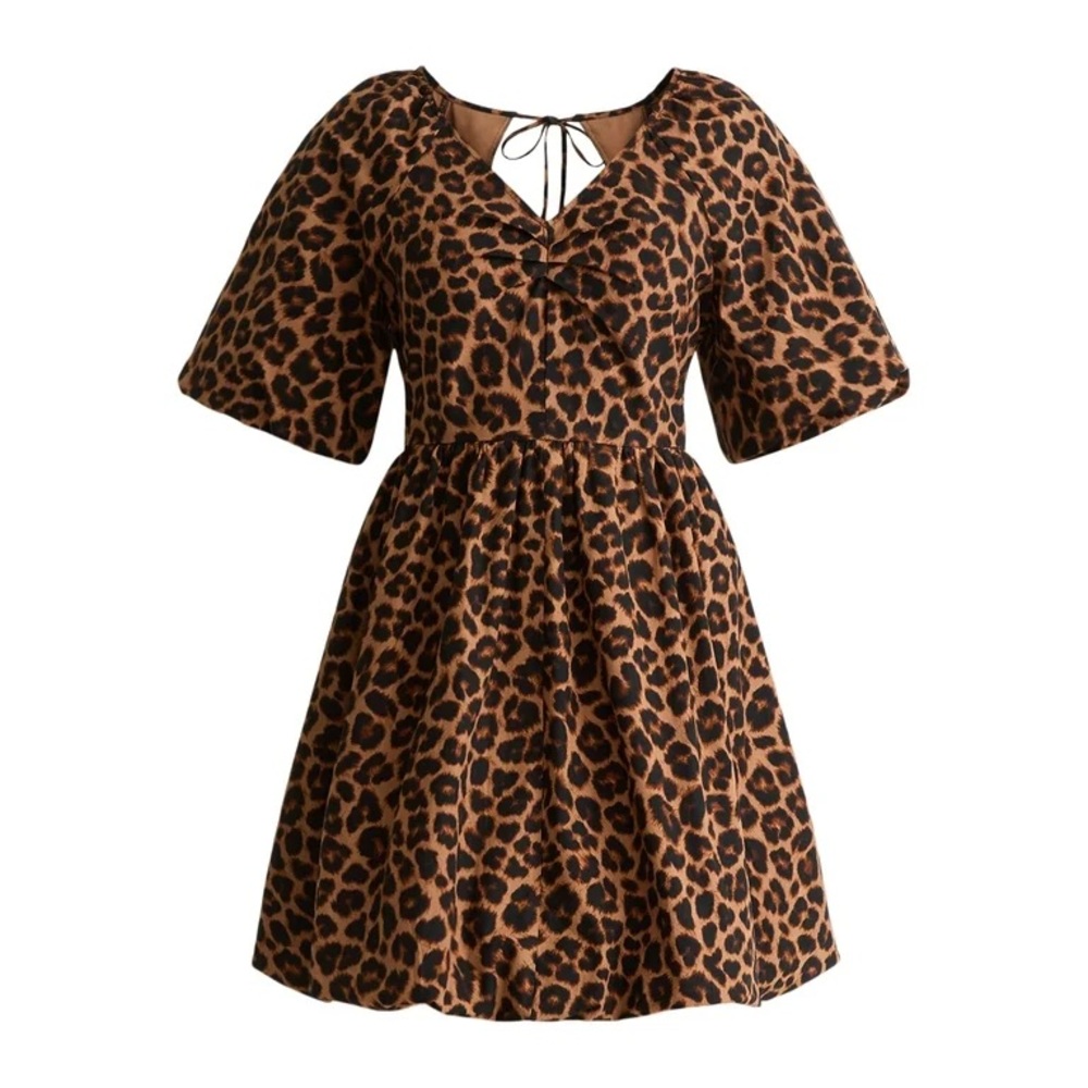 Time and Tru Leopard Print Mini Dress - Picture 1 of 3